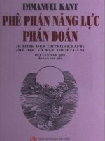 phê phán năng lực phán đoán    immanuel  kant