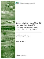 Nghiên cứu Quy hoạch Tổng thể Phát triển Kinh tếxã hội Tỉnh Long An đến năm 2020 và tầm nhìn đến năm 2030