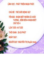 GIÁO án THẾ GIỚI ĐỘNG vật mẫu GIÁO