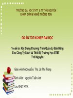 Xây dựng chương trình quản lý bán hàng cho công ty sách và thiết bị trường học STBT  thái nguyên