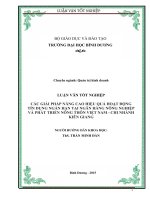 LUẬN VĂN TỐT NGHIỆP  CÁC GIẢI PHÁP NÂNG CAO HIỆU QUẢ HOẠT ĐỘNG TÍN DỤNG NGẮN HẠN TẠI NGÂN HÀNG NÔNG NGHIỆP VÀ PHÁT TRIỂN NÔNG THÔN VIỆT NAM  CHI NHÁNH KIÊN GIANG