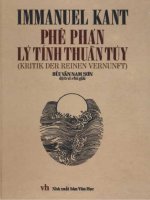 phê phán lý tính thuần túy   immanuel  kant