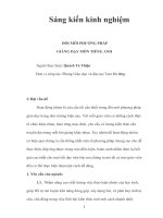 Sáng kiến kinh nghiệm đổi mới phương pháp giảng dạy môn tiếng anh