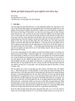 Đánh giá định lượng kết quả nghiên cứu khoa học