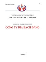 Bài báo cáo tham quan nhận thức công ty bia bạch đằng