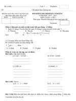đề thi toán lớp 3 học kỳ 2