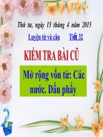 bài giảng luyện từ và câu tuần 32 đặt và trả lời câu hỏi bằng gì- dấu chấm dấu hai chấm