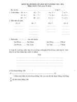 kiểm tra định kỳ giữa học kì 1 môn toán lớp 3