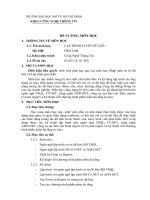 ĐỀ CƯƠNG MÔN HỌC LẬP TRÌNH CƠ SỞ DỮ LIỆU