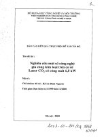 Nghiên cứu một số công nghệ gia công kim loại trên cơ sở laser CO2 có công suất 1 5 kw