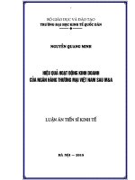 Hiệu quả hoạt động kinh doanh của ngân hàng thương mại việt nam sau ma full