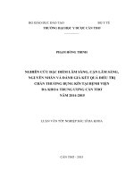 NGHIÊN cứu đặc điểm lâm SÀNG, cận lâm SÀNG, NGUYÊN NHÂN và ĐÁNH GIÁ kết QUẢ điều TRỊ CHẤN THƯƠNG BỤNG kín tại BỆNH VIỆN đa KHOA TRUNG ƯƠNG cần THƠ năm 2014 2015