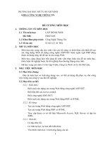 ĐỀ CƯƠNG MÔN HỌC  LẬP TRÌNH WEB