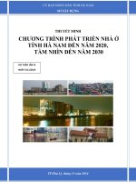 CHƯƠNG TRÌNH PHÁT TRIỂN NHÀ Ở TỈNH HÀ NAM ĐẾN NĂM 2020, TẦM NHÌN ĐẾN NĂM 2030