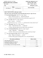 đề kiểm tra định kỳ cuối kỳ I toántiếng việt  lớp 3