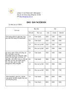 Báo giá quảng cáo trên facebook