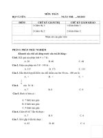 kiểm tra chất lượng giữa học kì 1 môn toán lớp 3