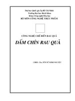Đồ Án Công Nghệ Chế Biến Rau Quả Dấm Chín Rau Quả (Kèm Slide)