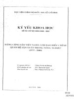Đảng cộng sản việt nam lãnh đạo điều chỉnh quan hệ sản xuất trong nông nghiệp