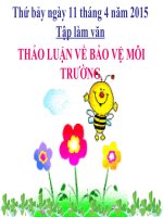 bài giảng tập làm văn lớp 3 tuần 31 thảo luận về bảo vệ môi trường
