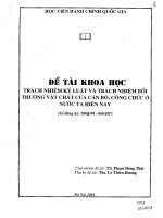 Trách nhiệm kỷ luật và trách nhiệm bồi thường vật chất của cán bộ, công chức ở nước ta hiện nay