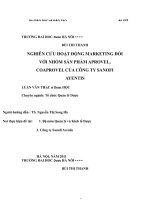 Nghiên cứu hoạt động marketing đối với nhóm sản phẩm aprovel, coaprovel của công ty sanofi aventis