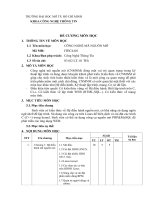 ĐỀ CƯƠNG MÔN HỌC CÔNG NGHỆ MÃ NGUỒN MỞ