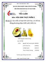 CƠ CHẾ tác ĐỘNG của chất có hoạt tính sinh học