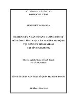 Nghiên cứu nhân tố ảnh hưởng đến sự hài lòng công việc của người lao động tại công ty hông khăm tại tỉnh xekoong