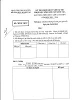 ĐỀ THI CHỌN ĐỘI TUYỂN DỰ THI QUỐC GIA VÀ GIẢI TOÁN TRÊN MÁY TÍNH CẦM TAY MÔN TOÁN VÒNG 2