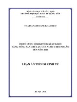Chiến lược marketing xuất khẩu hàng nông sản chủ lực của nước CHDCND Lào đến năm 2020
