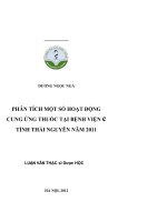 Phân tích một số hoạt động cung ứng thuốc tại bệnh viện c tỉnh thái nguyên 