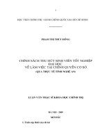 chính sách thu hút sinh viên tốt nghiệp đại học về làm việc tại chính quyền cơ sở (qua thực tế tỉnh nghệ an) 