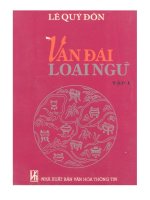 tác phẩm vân đài loại ngữ của lê Quý đôn tập 1