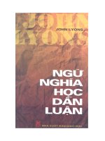 ngữ nghĩa học dẫn luận của  john lyons