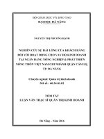 Nghiên cứu sự hài lòng của khách hàng đối với hoạt động cho vay hộ kinh doanh tại ngân hàng NNPTNT việt nam   chi nhánh quận cẳm lệ thành phố đà nẵng