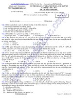 Đề thi thử đại học 2016 môn sinh có đáp án của trường THPT yên lạc 