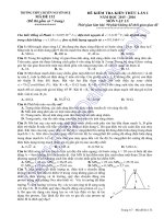 Đề thi thử lý năm 2016 THPT chuyên nguyễn huệ HN (kèm đáp án) 