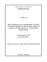 Hoàn thiện kế toán chi phí phục vụ đánh giá trách nhiệm các đơn vị trực thuộc ở công ty cổ phần quản lý và xây dựng đường bộ 26