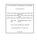 chất lượng đội ngũ cán bộ chủ chốt cấp huyện ở thủ đô viêng chăn   nước cộng hoà dân chủ nhân dân lào trong giai đoạn hiện nay 