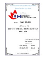 biến đổi hóa SINH TRONG sản XUẤT thủy sản