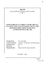 Đánh giá hiệu quả can thiệp và chi phí hiệu quả của sử dụng võng gắn lưới tẩm hoá chất xua diệt muỗi trong phòng chống sốt rét rừng tại tỉnh Ninh Thuận 20052006