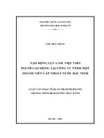 Tạo động lực làm việc cho người lao động tại công ty TNHH một thành viên cấp thoát nước bắc ninh 
