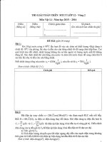 ĐỀ THI CHỌN ĐỘI TUYỂN DỰ THI QUỐC GIA VÀ GIẢI TOÁN TRÊN MÁY TÍNH CẦM TAY MÔN VẬT LÝ VÒNG 2
