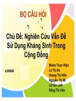 chủ đề nghiên cứu vấn đề sử dụng kháng sinh trong cộng đồng