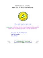 Xây dựng chiến lược kinh doanh ngành hàng dược phẩm của DHG từ 2010 2015