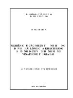 Luận văn thạc sĩ nghiên cứu các nhân tố ảnh hưởng đến sự hài lòng của khách hàng sử dụng dịch vụ di động mạng VINAPHONE tại gia lai