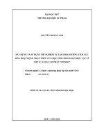 Xây dựng và sử dụng thí nghiệm tự tạo theo hướng tích cực hóa hoạt động nhận thức của học sinh trong dạy học phần “cơ học” vật lí lớp 12 nâng cao (TT) 