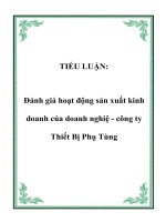 Đánh giá hoạt động sản xuất kinh doanh của doanh nghiệP - công ty Thiết Bị Phụ Tùng