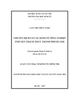 Chuyển dịch cơ cấu kinh tế nông nghiệp ở huyện thạch thất, thành phố hà nội 